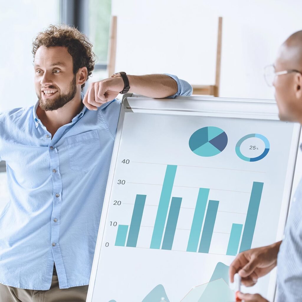 Skilled professionals reviewing an Express Entry profile strategy on a whiteboard